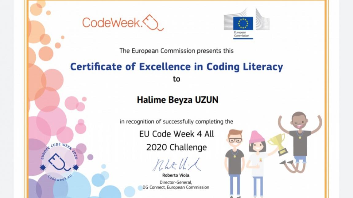 2020 Yılı CodeWeek Etkinliğine Öğrencilerimizden Yüksek Katılım